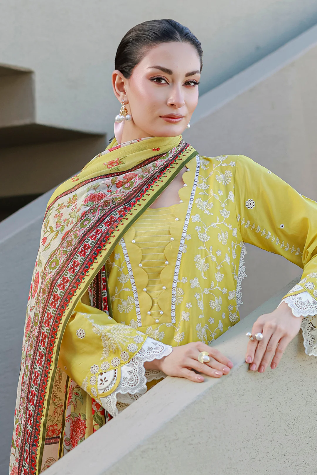 Embroidered Shirt Shalwar Dupatta - 4087 - Image 2