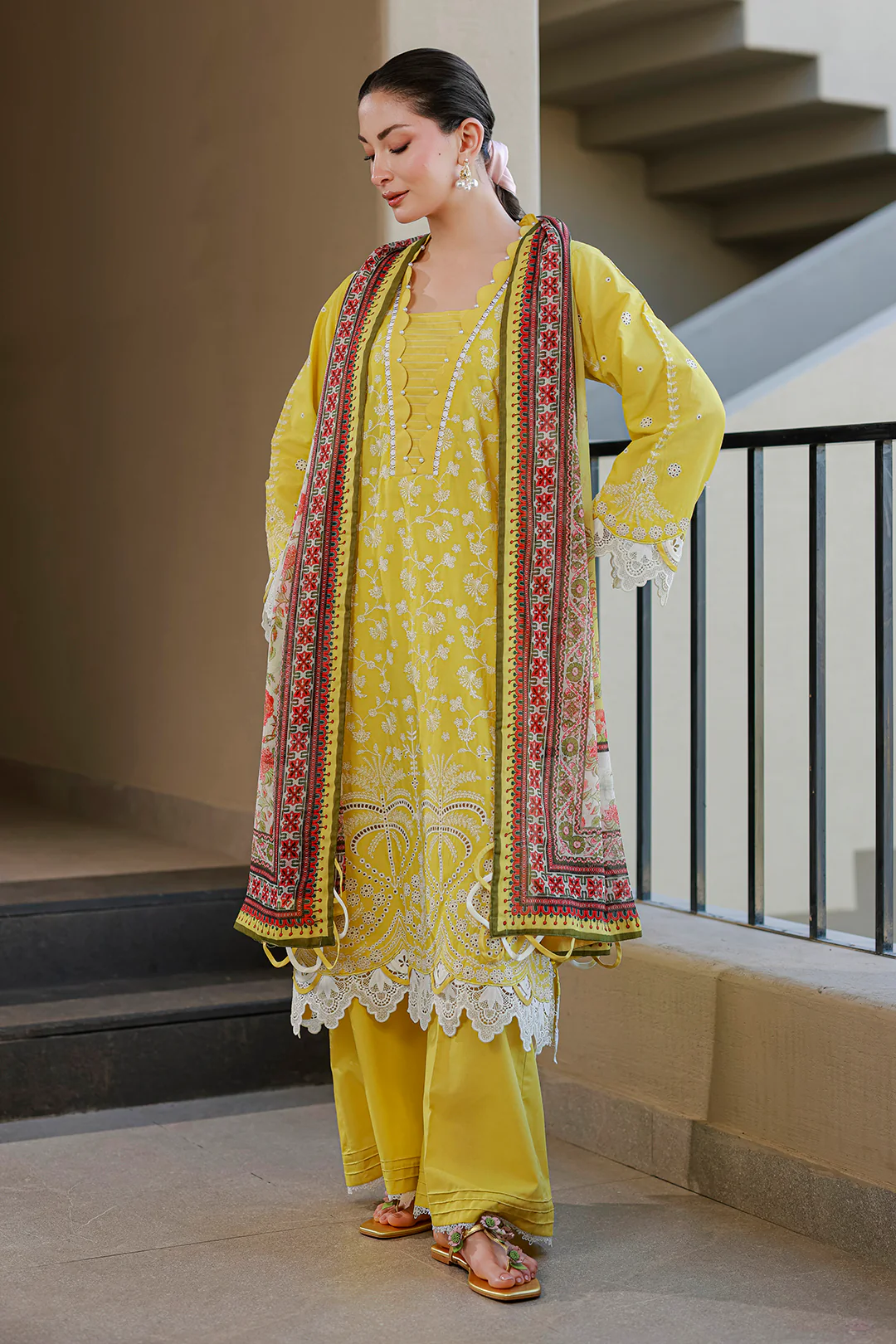 Embroidered Shirt Shalwar Dupatta - 4087 - Image 5
