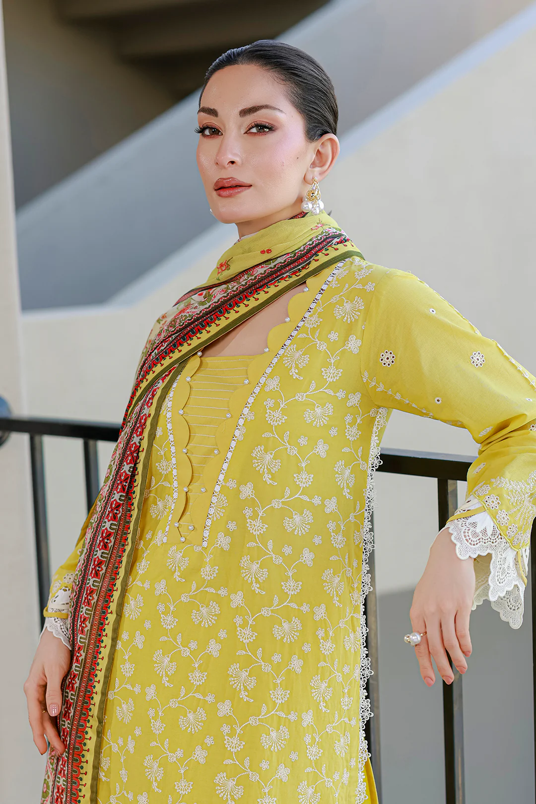 Embroidered Shirt Shalwar Dupatta - 4087 - Image 6