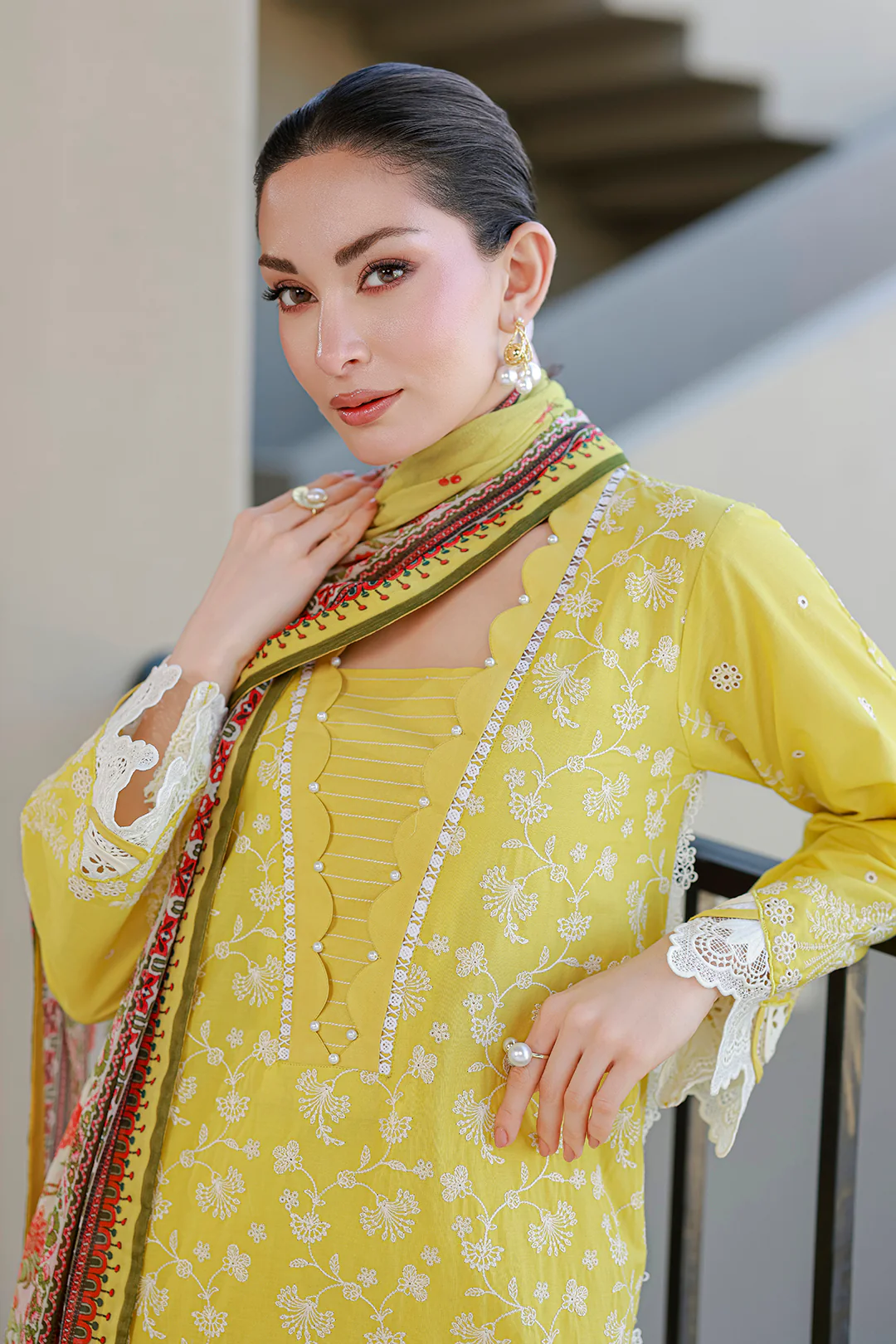 Embroidered Shirt Shalwar Dupatta - 4087 - Image 7