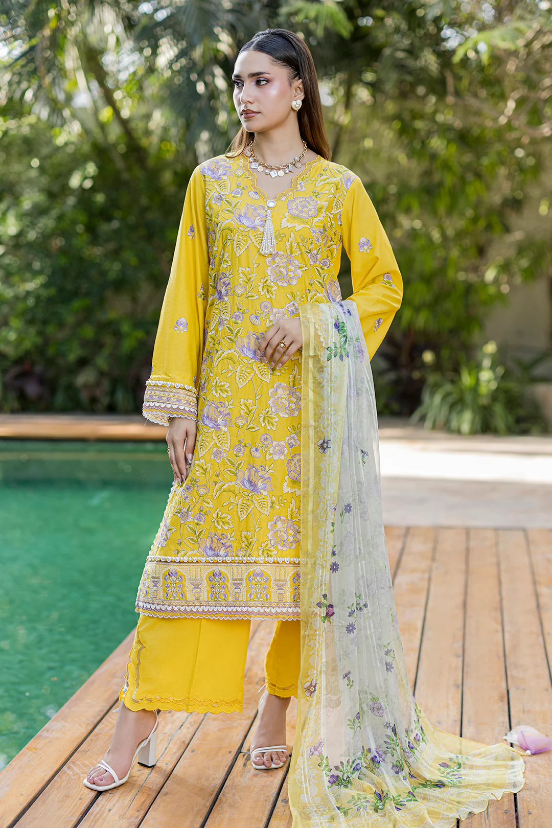 Embroidered Shirt Shalwar Dupatta - 4088 - Image 2