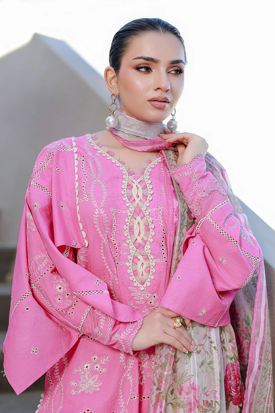 Embroidered Shirt Shalwar Dupatta - 4089 - Image 2