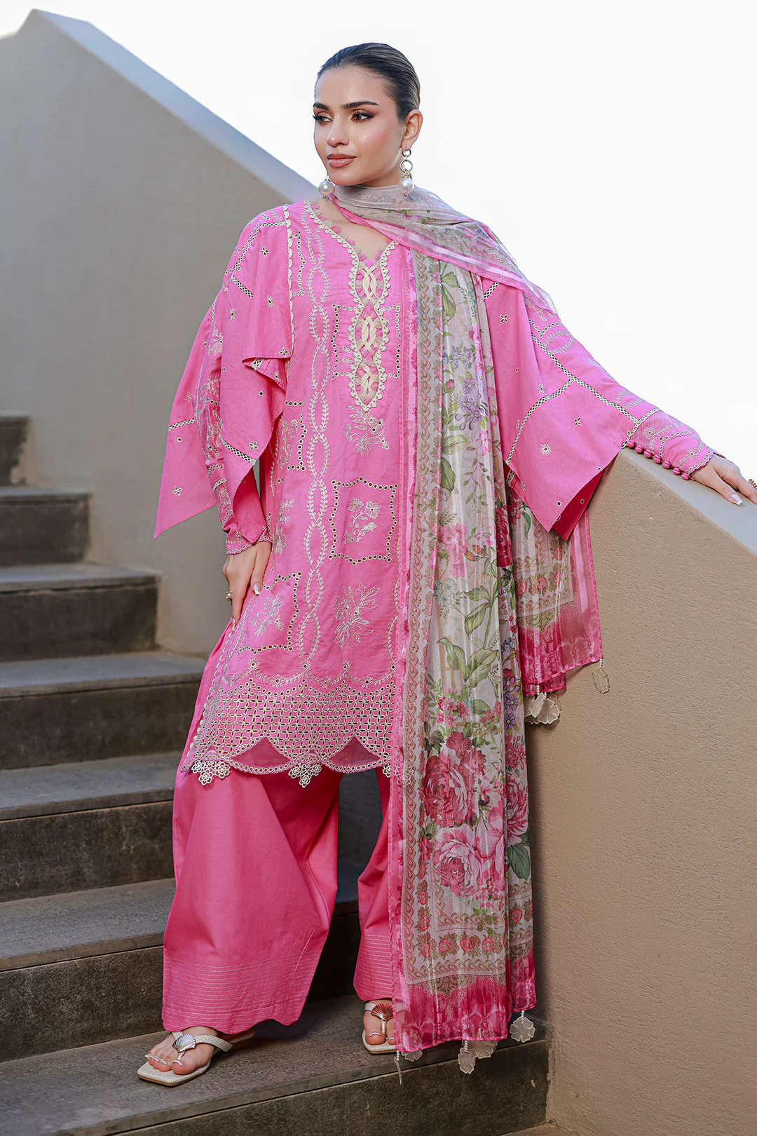 Embroidered Shirt Shalwar Dupatta - 4089 - Image 3
