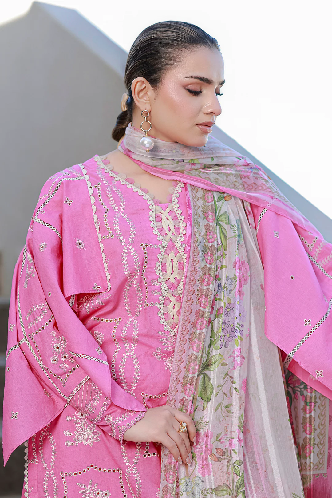 Embroidered Shirt Shalwar Dupatta - 4089 - Image 6