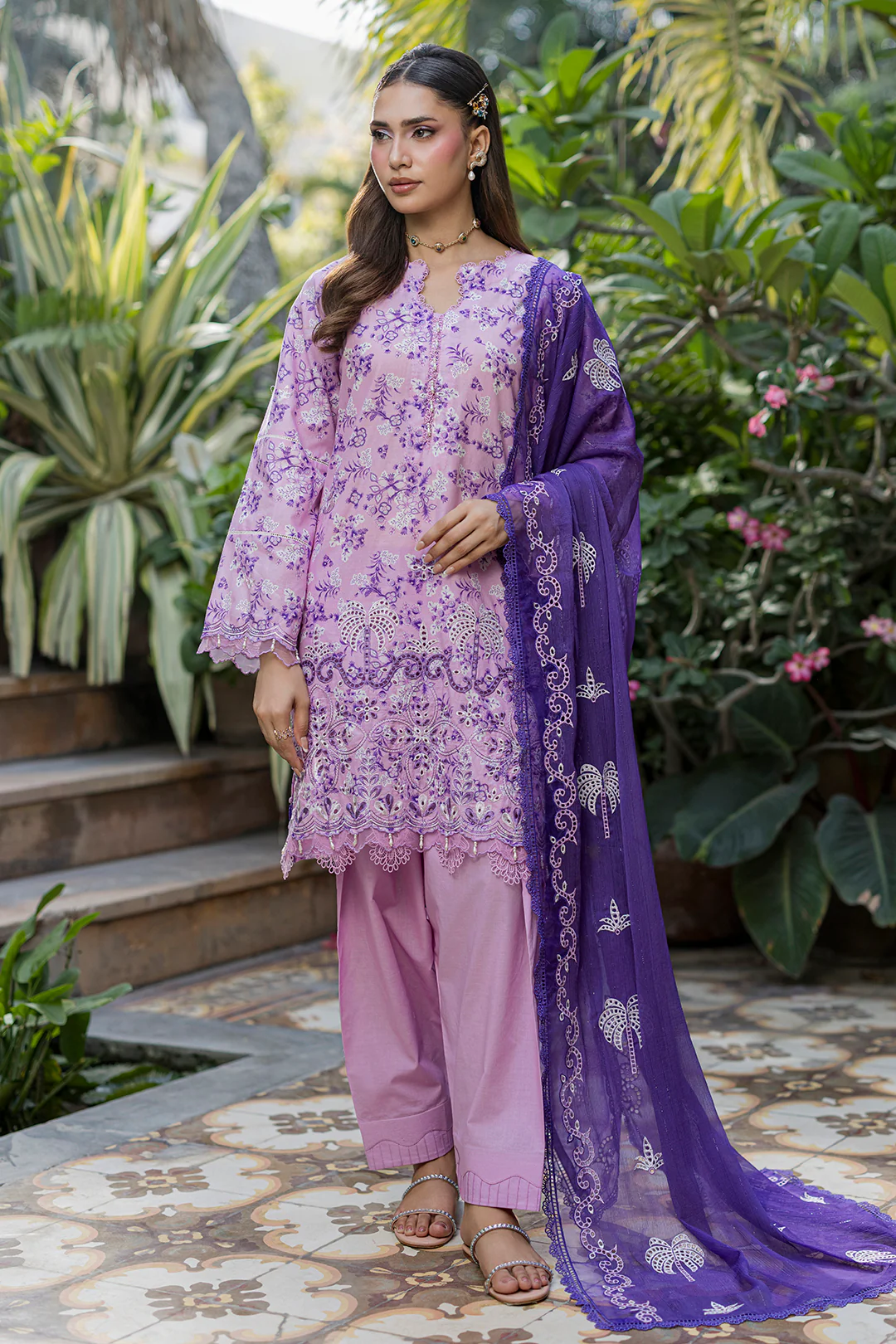 Embroidered Shirt Shalwar Dupatta - 4093 - Image 3