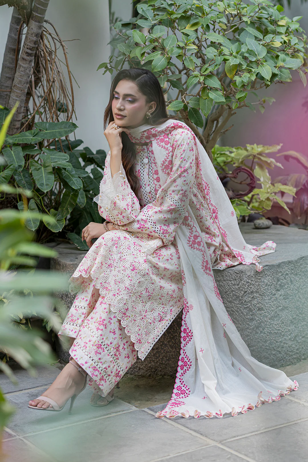 Embroidered Shirt Shalwar Dupatta - 4096 - Image 4