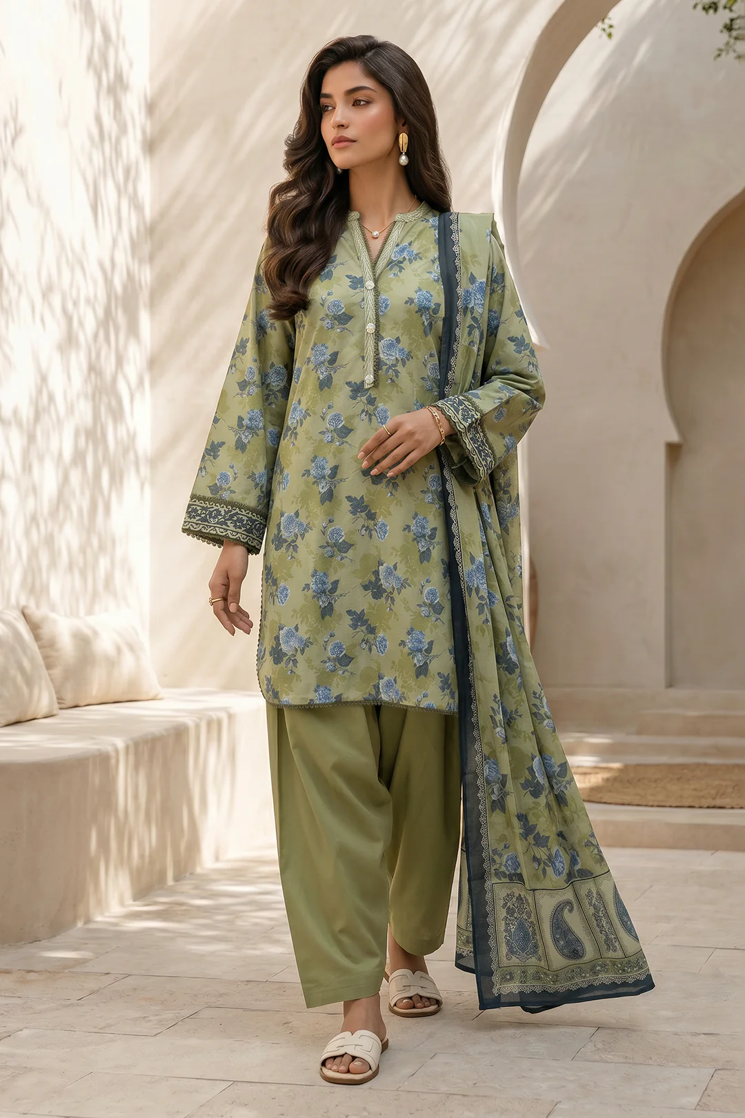 Shirt Shalwar Dupatta - 8050 - Image 3