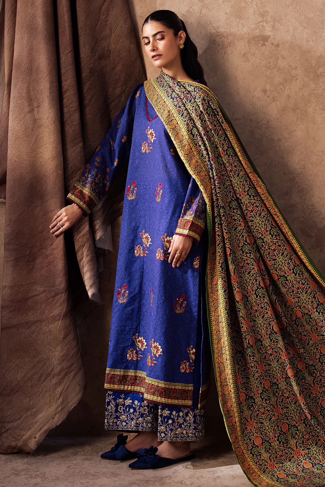 Embroidered Shirt Shalwar Dupatta - 0221 - Image 6