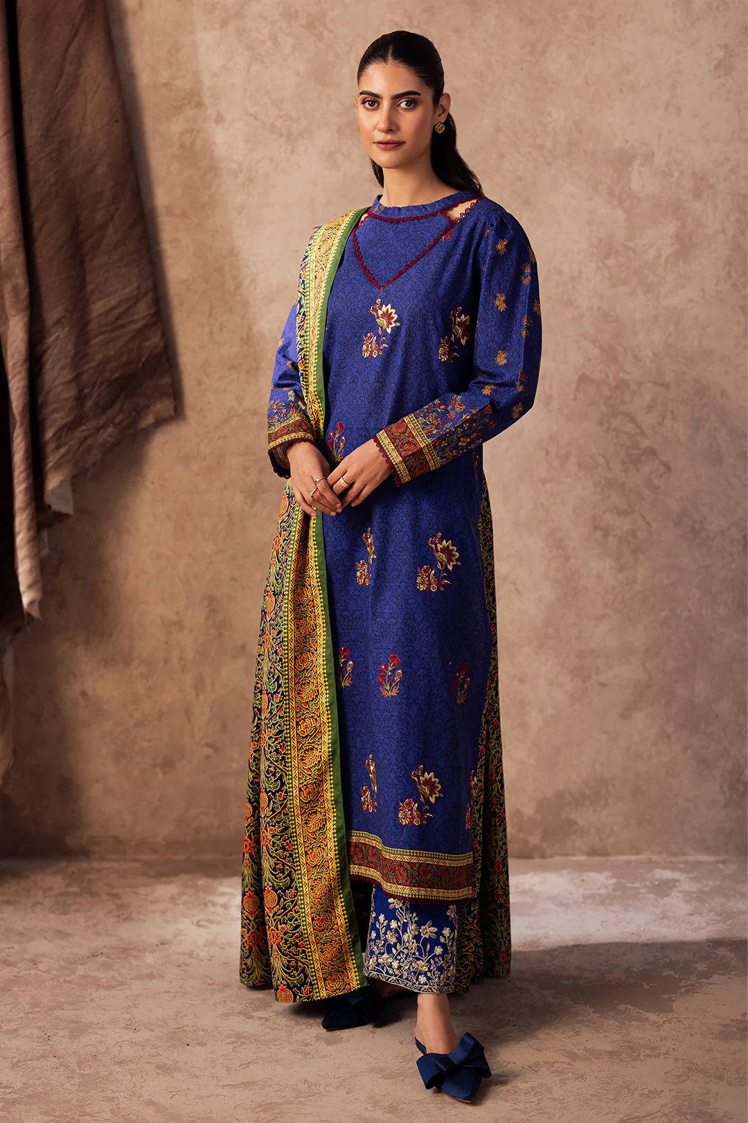 Embroidered Shirt Shalwar Dupatta - 0221 - Image 8