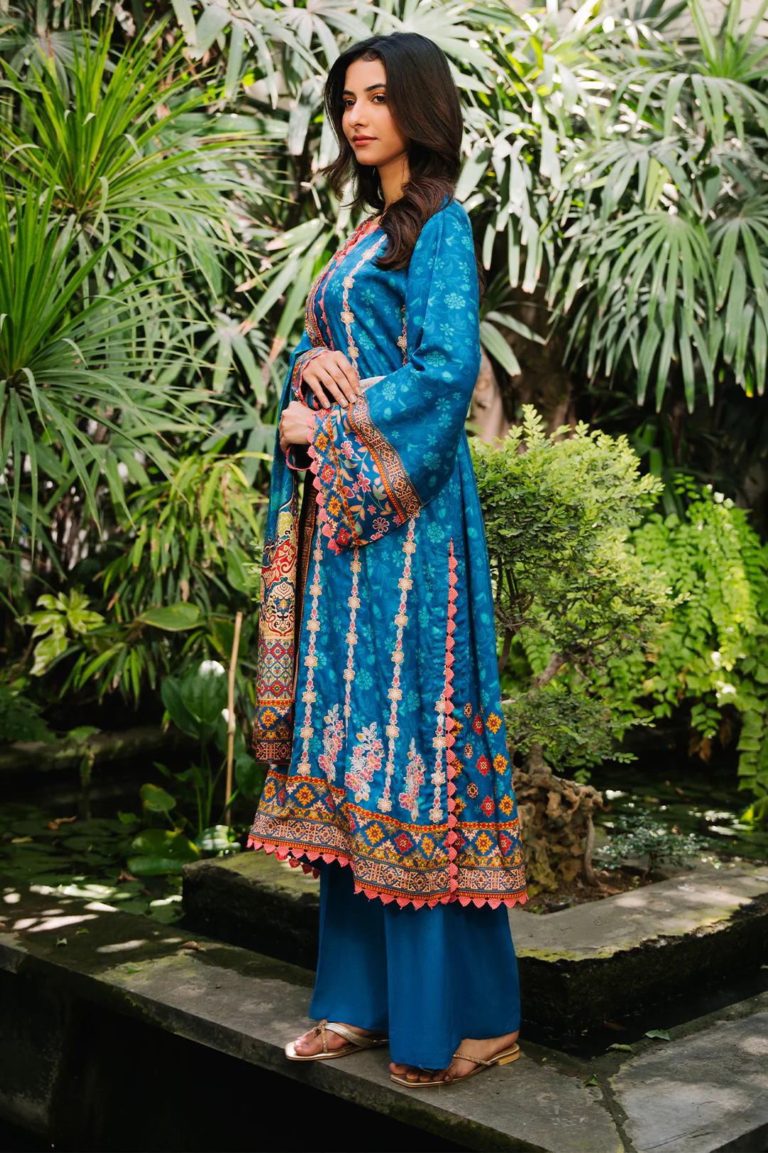 Embroidered Shirt Shalwar Dupatta - 0223 - Image 3