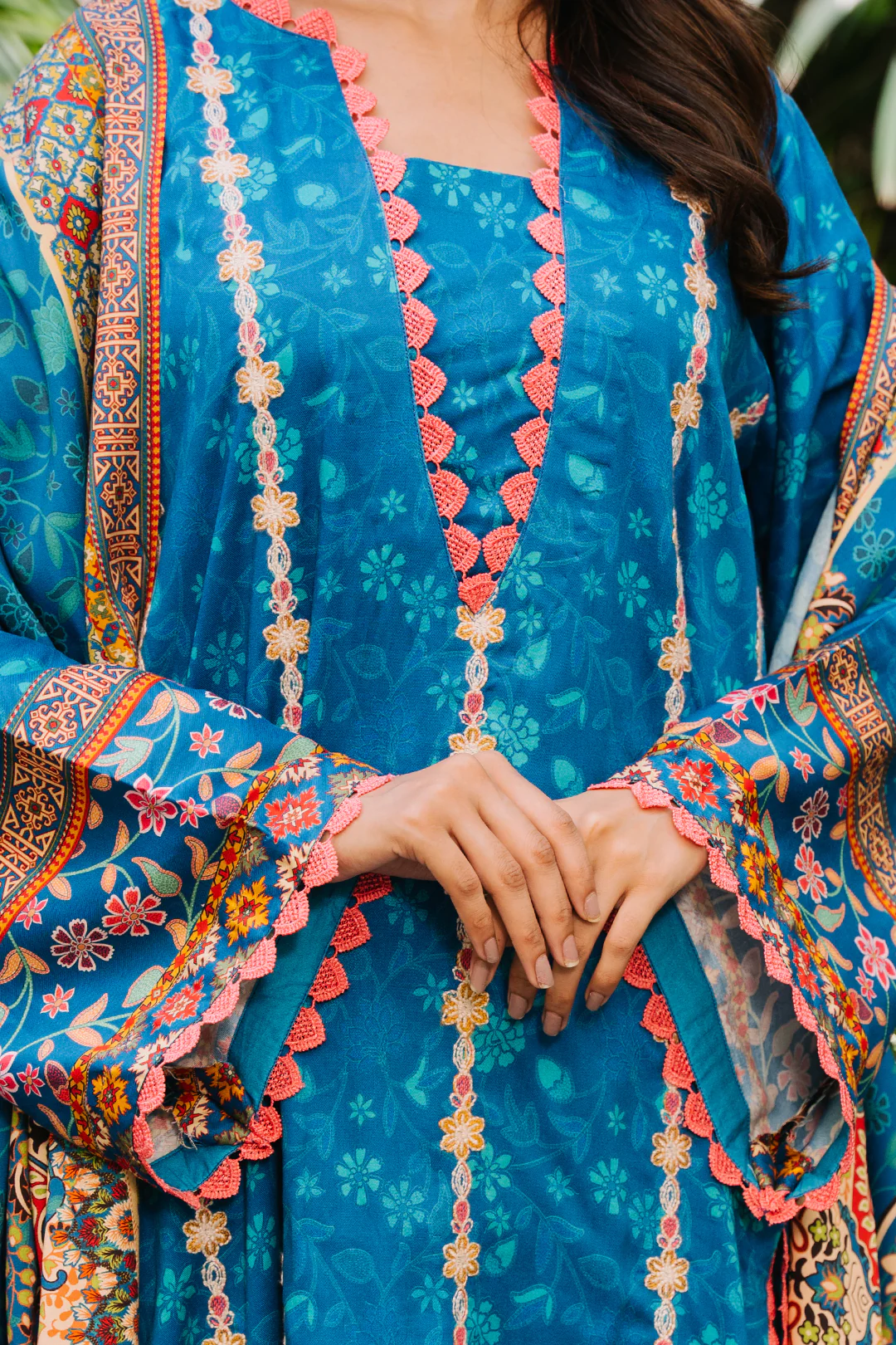 Embroidered Shirt Shalwar Dupatta - 0223 - Image 4