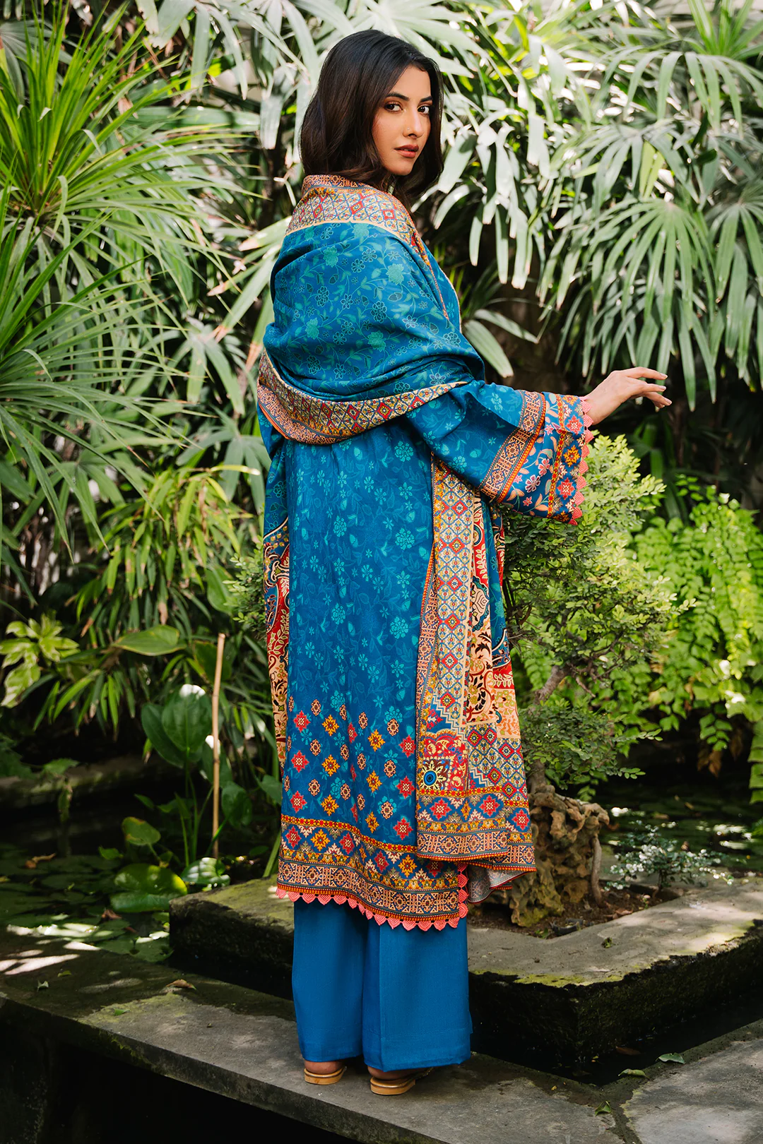 Embroidered Shirt Shalwar Dupatta - 0223 - Image 5