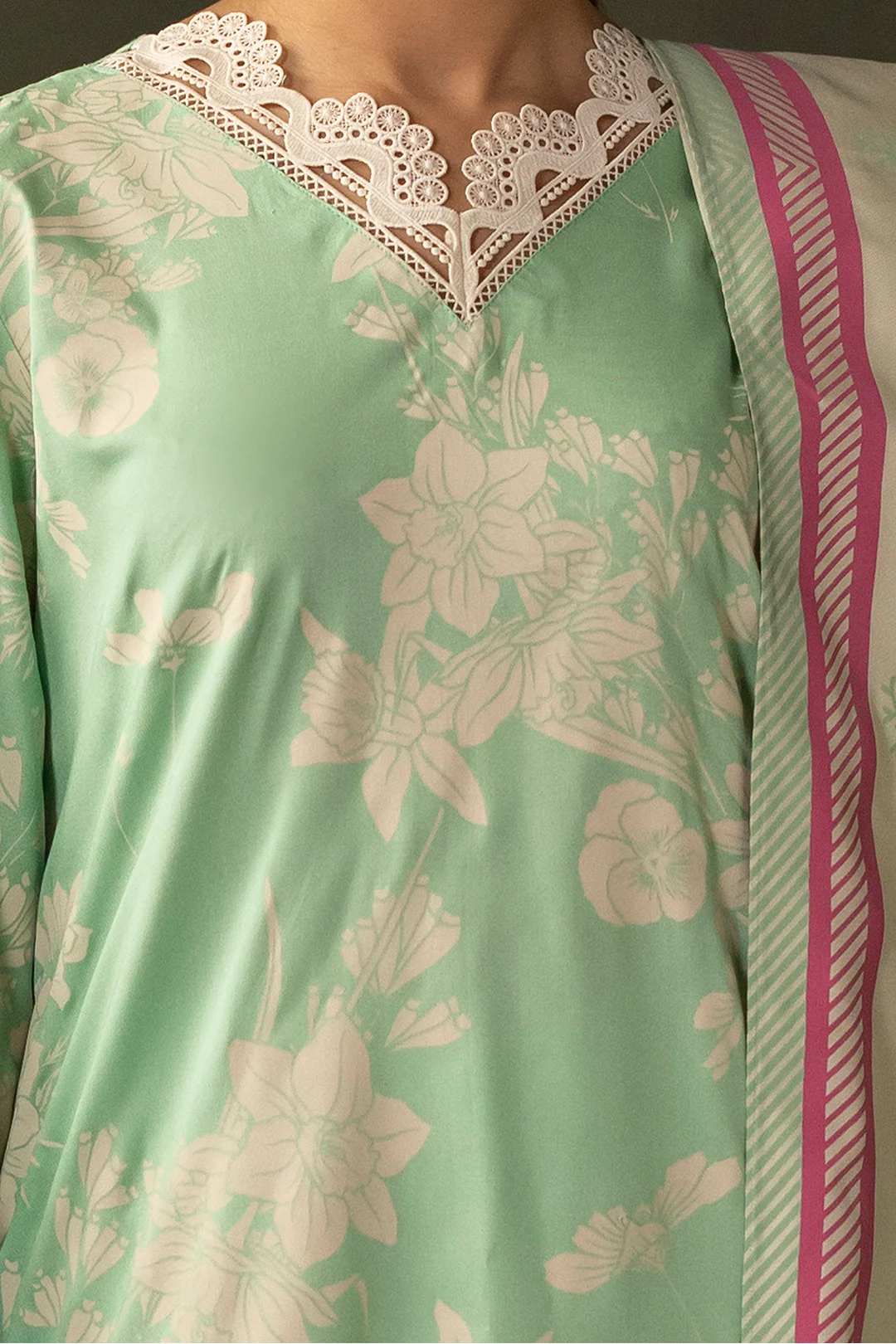Embroidered Shirt Shalwar Dupatta - 0224 - Image 4