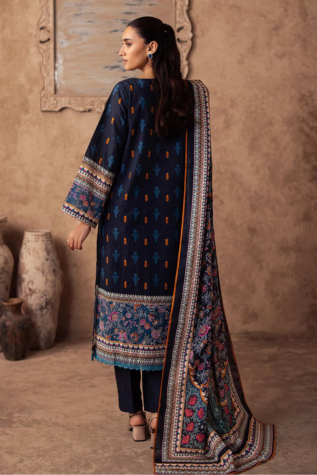 Embroidered Shirt Shalwar Dupatta - 0225 - Image 6