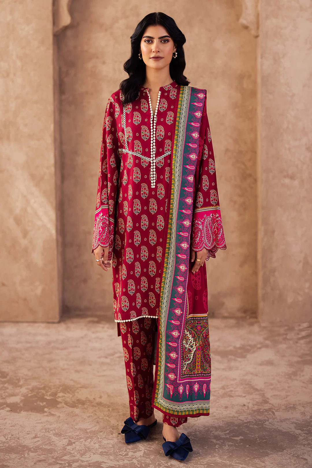 Embroidered Shirt Shalwar Dupatta - 0228