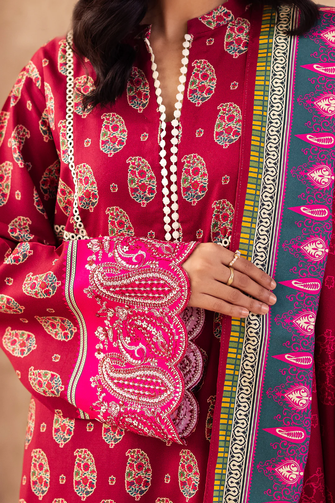 Embroidered Shirt Shalwar Dupatta - 0228 - Image 4