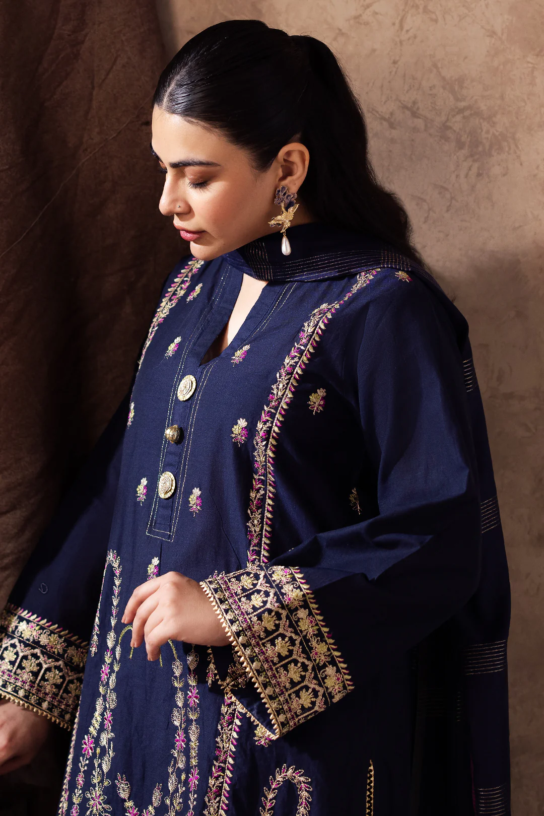 Embroidered Shirt Shalwar Dupatta - 0229 - Image 6