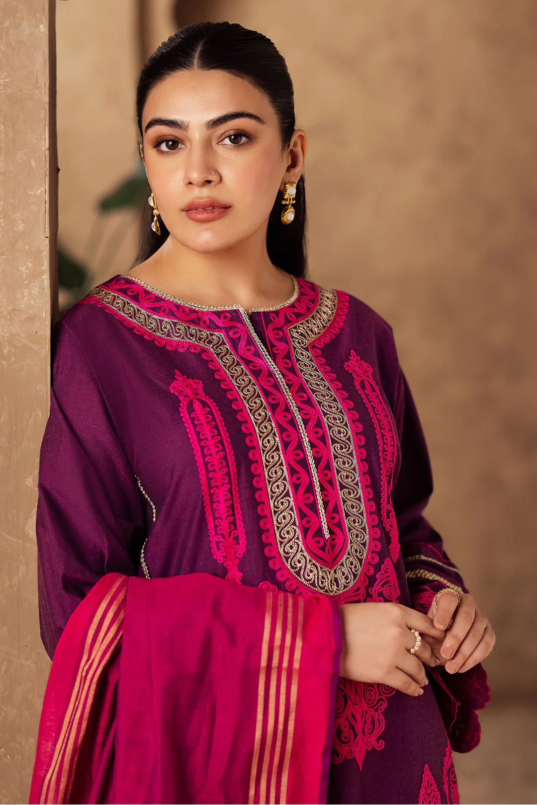 Embroidered Shirt Shalwar Dupatta - 0230 - Image 2