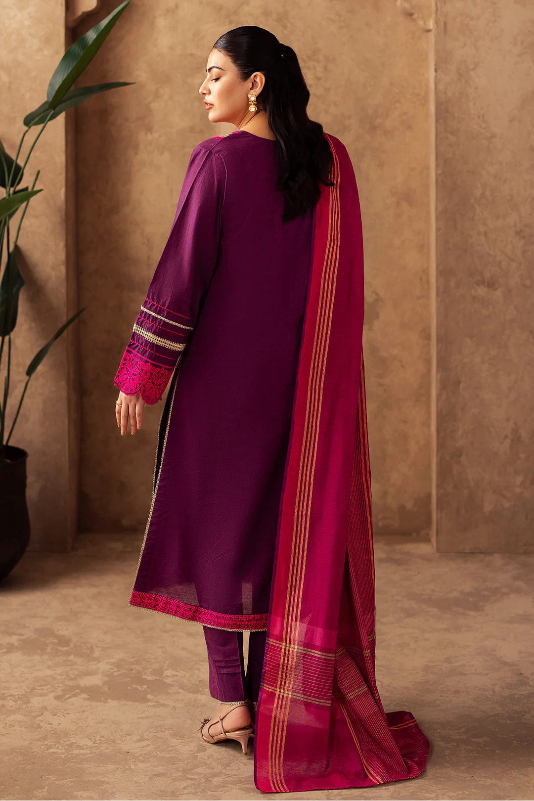 Embroidered Shirt Shalwar Dupatta - 0230 - Image 5