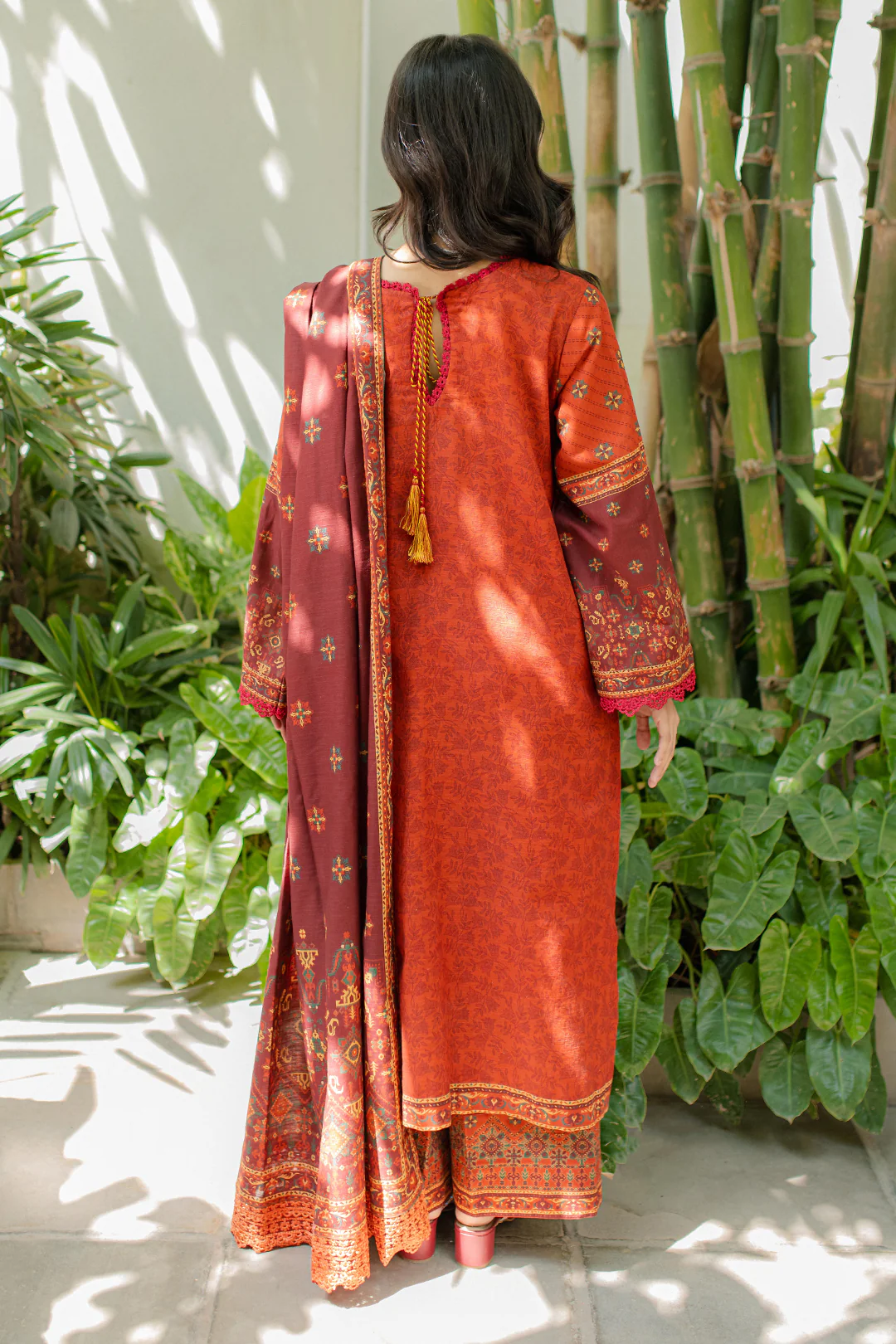 Embroidered Shirt Shalwar Dupatta - 0233 - Image 6