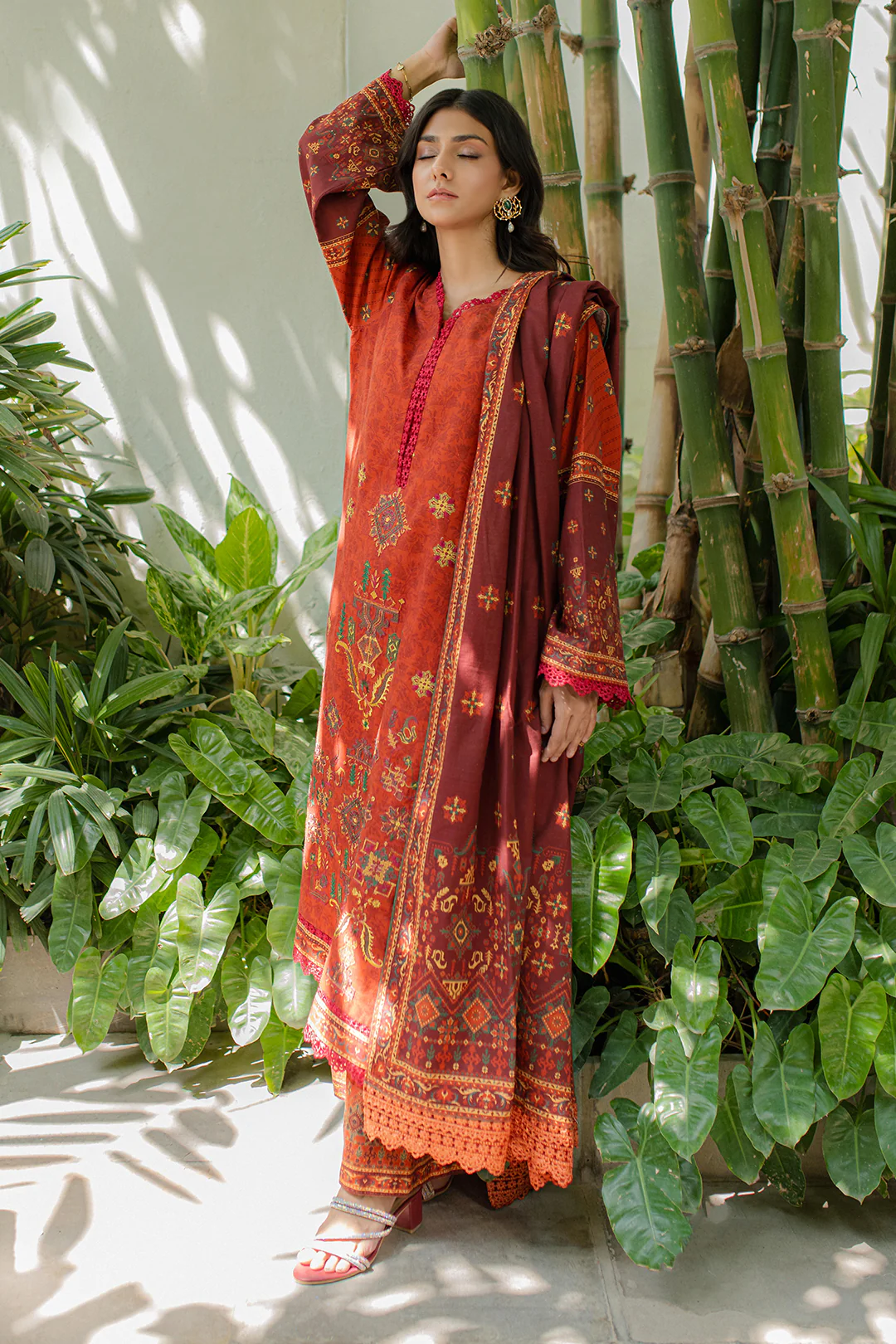 Embroidered Shirt Shalwar Dupatta - 0233 - Image 7