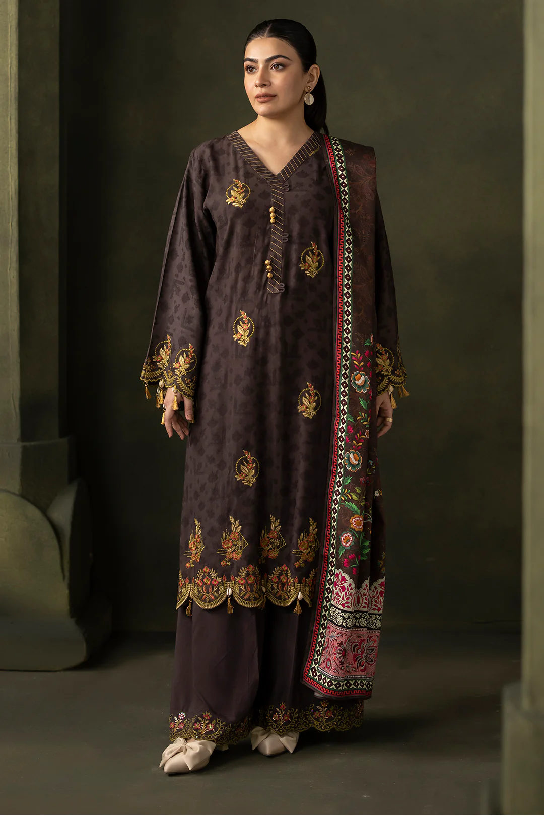 Embroidered Shirt Shalwar Dupatta - 0234