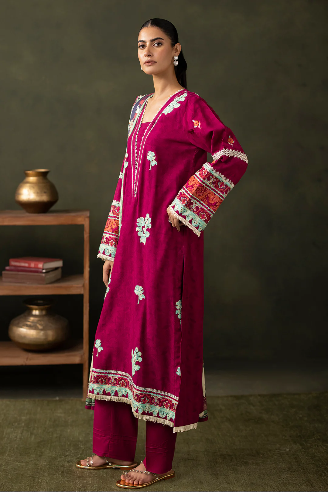 Embroidered Shirt Shalwar Dupatta - 0235 - Image 3