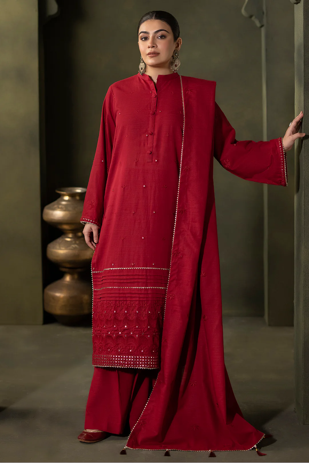 Embroidered Shirt Shalwar Dupatta - 0238 - Image 2
