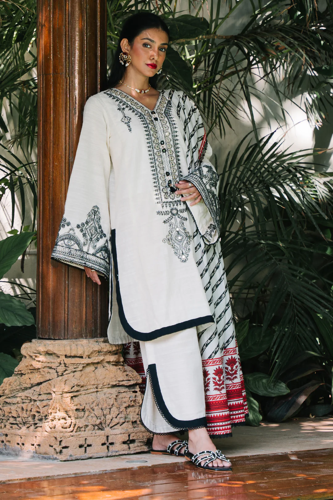 Embroidered Shirt Shalwar Dupatta - 0239 - Image 2