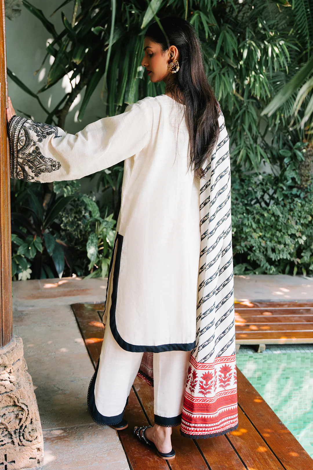 Embroidered Shirt Shalwar Dupatta - 0239 - Image 6