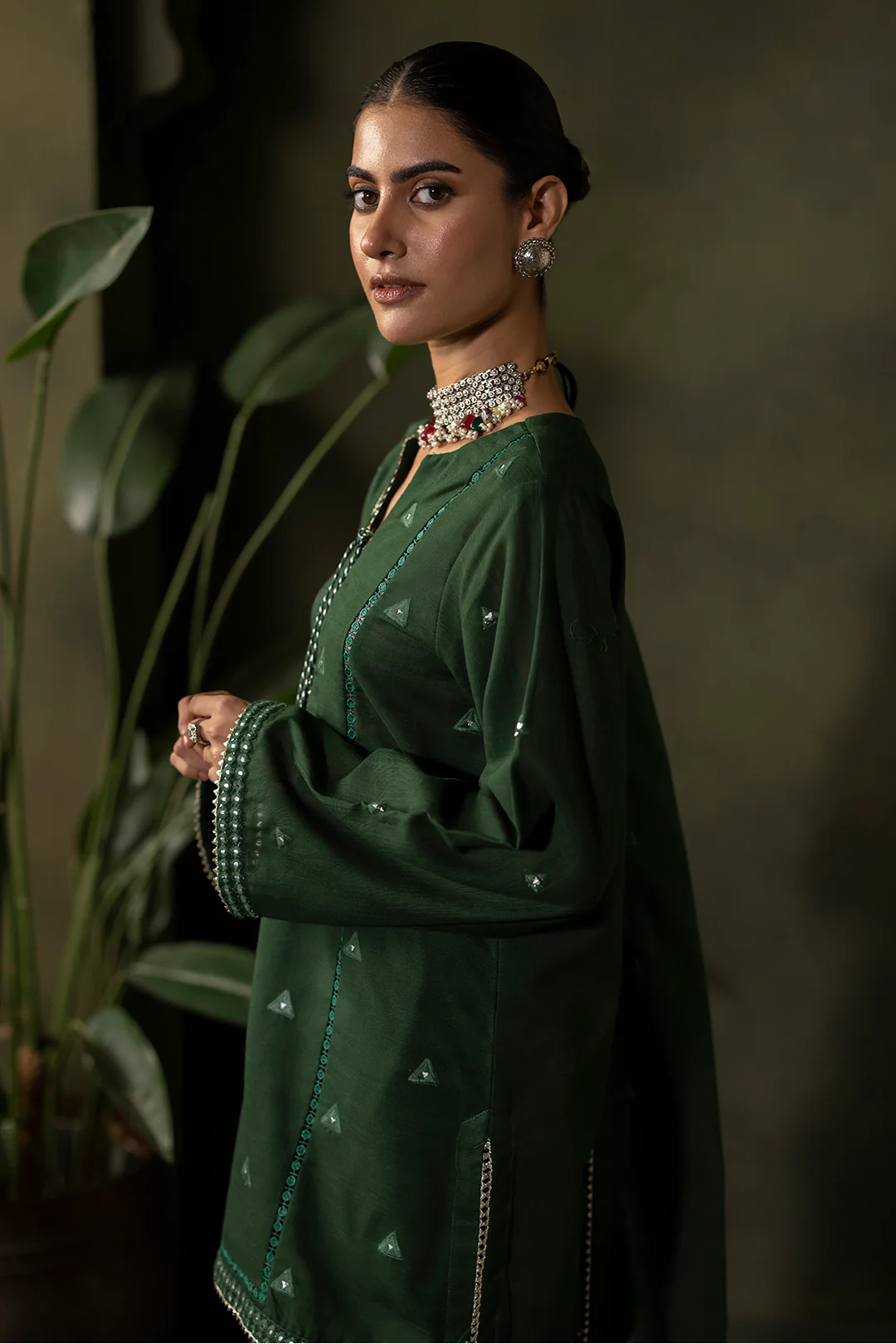 Embroidered Shirt Shalwar Dupatta - 0240 - Image 6
