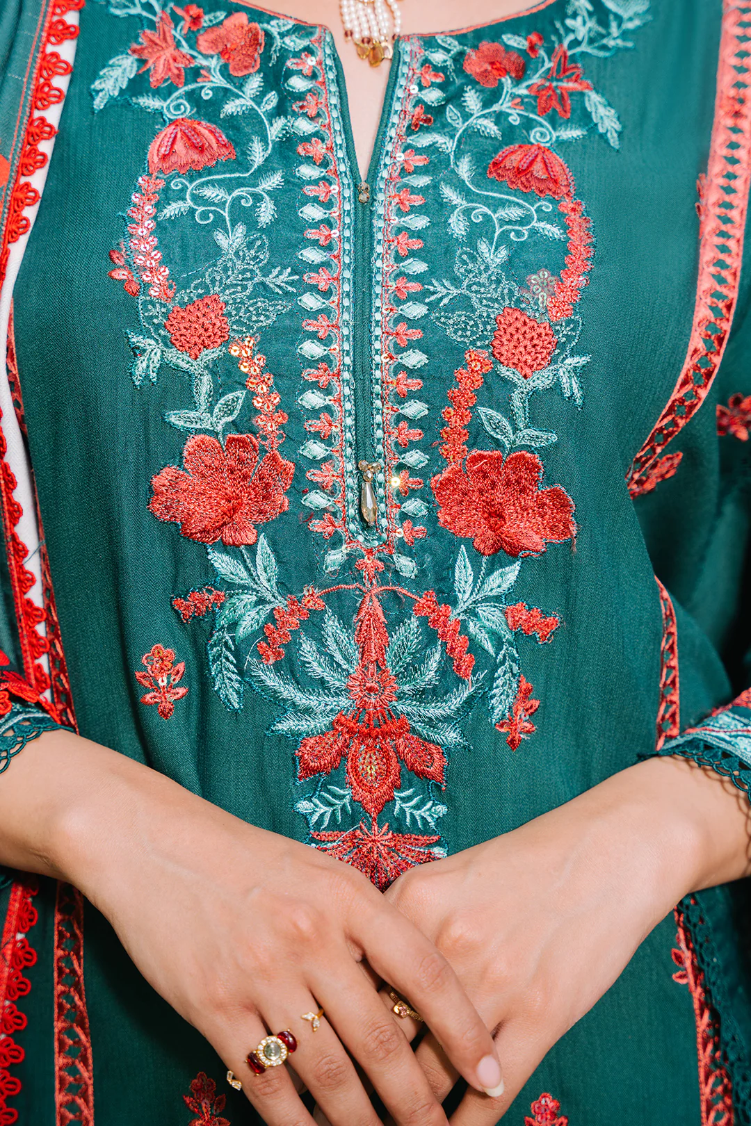 Embroidered Shirt Shalwar Dupatta - 0243 - Image 4