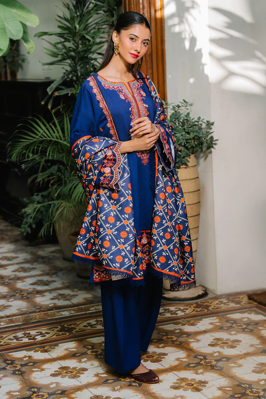 Embroidered Shirt Shalwar Dupatta - 0245 - Image 2