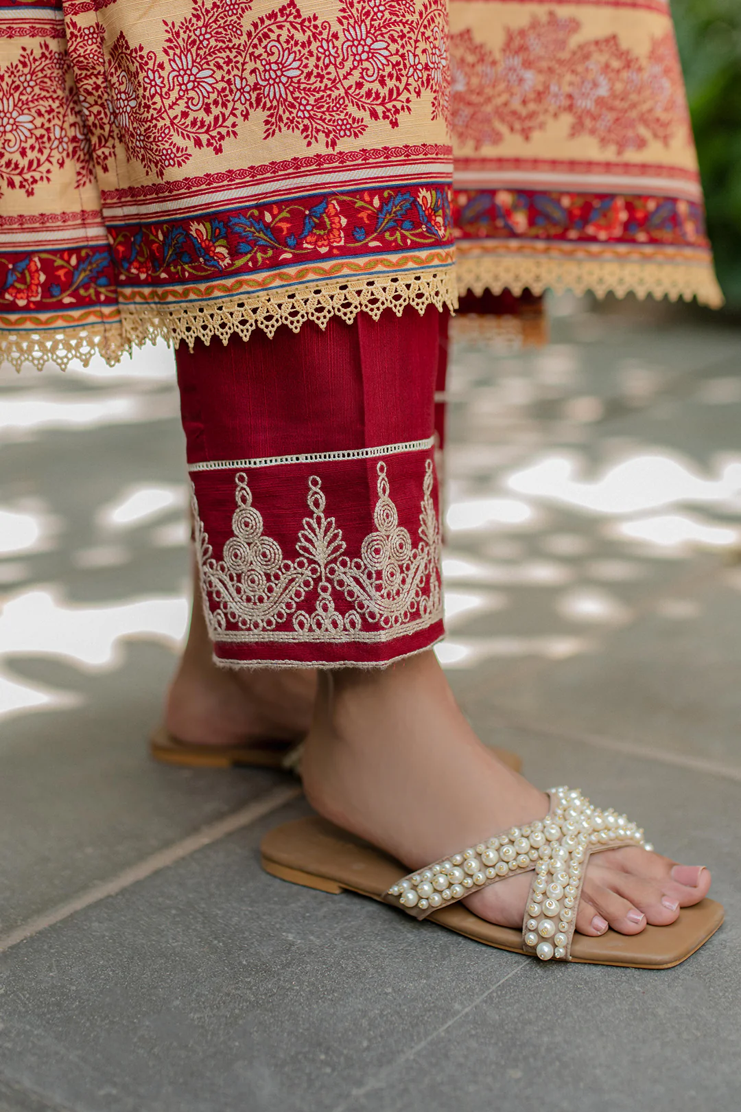 Embroidered Shirt Shalwar Dupatta - 0309 - Image 5
