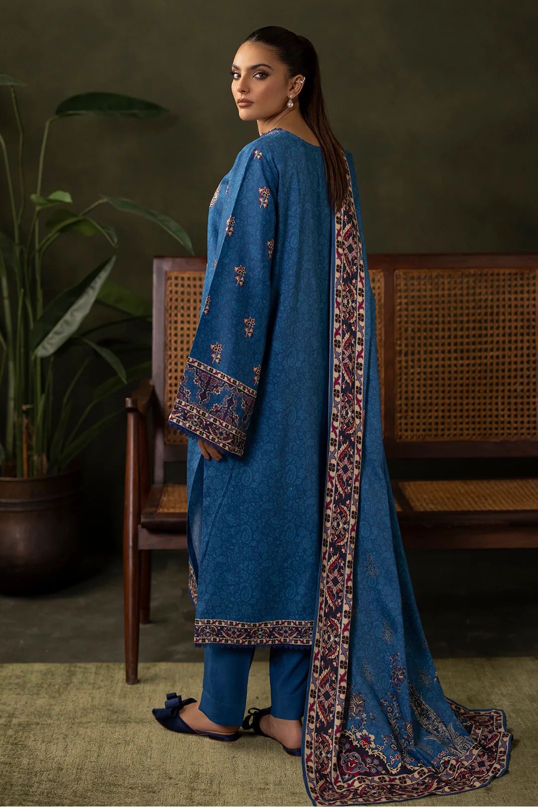 Embroidered Shirt Shalwar Dupatta - 0313 - Image 3
