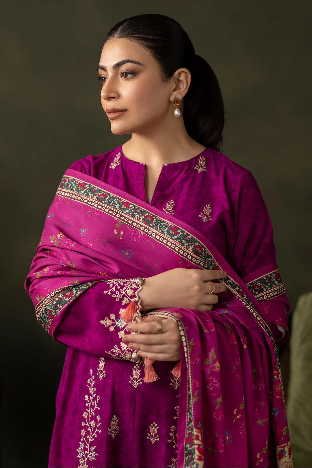 Embroidered Shirt Shalwar Dupatta - 0317 - Image 2