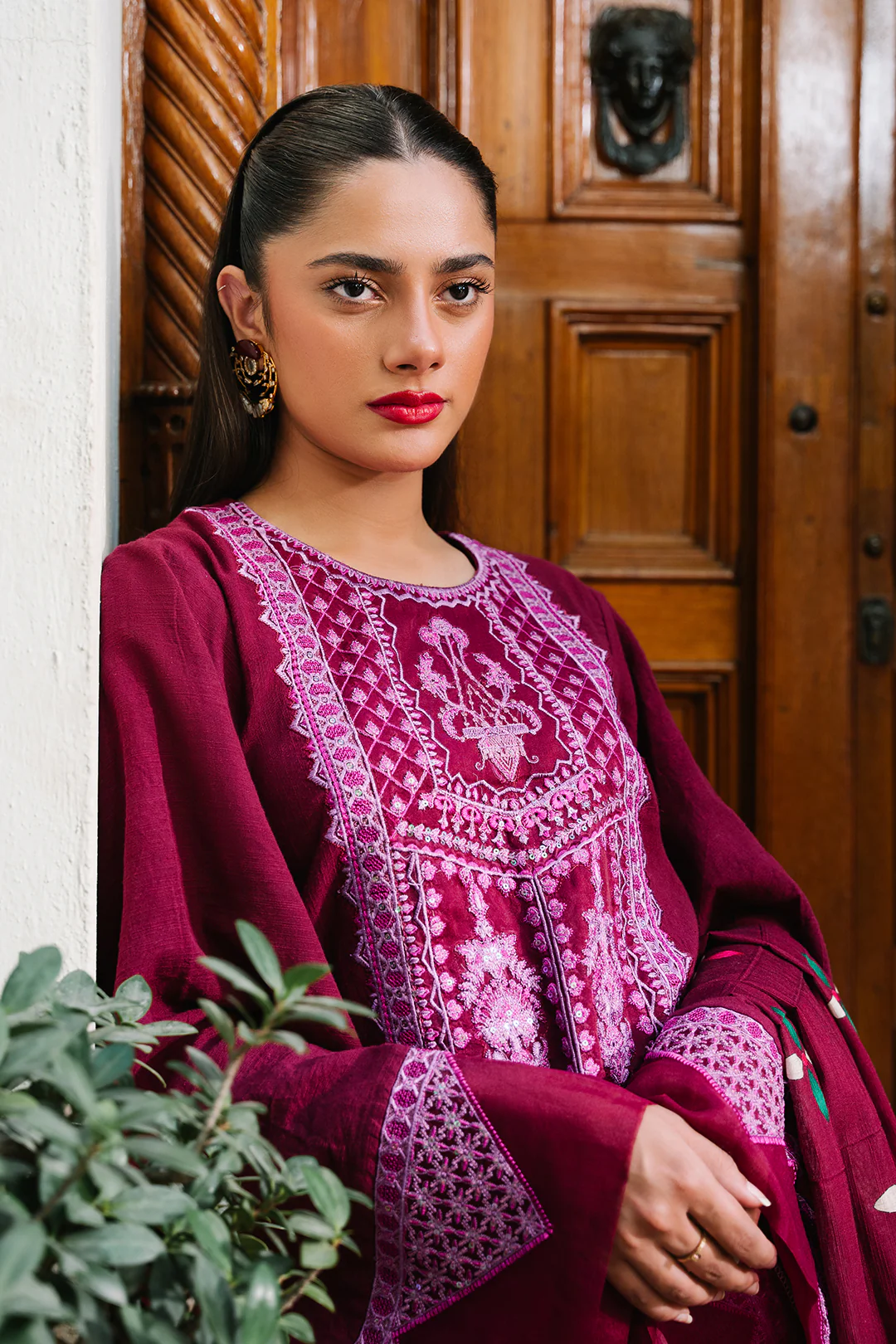 Embroidered Shirt Shalwar Dupatta - 0319 - Image 3