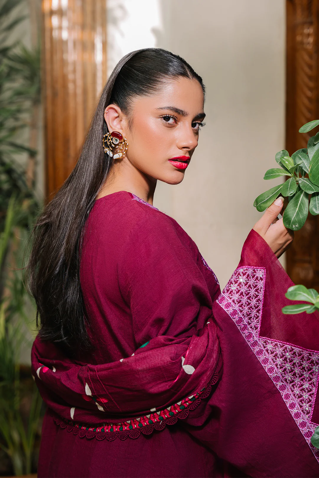 Embroidered Shirt Shalwar Dupatta - 0319 - Image 7