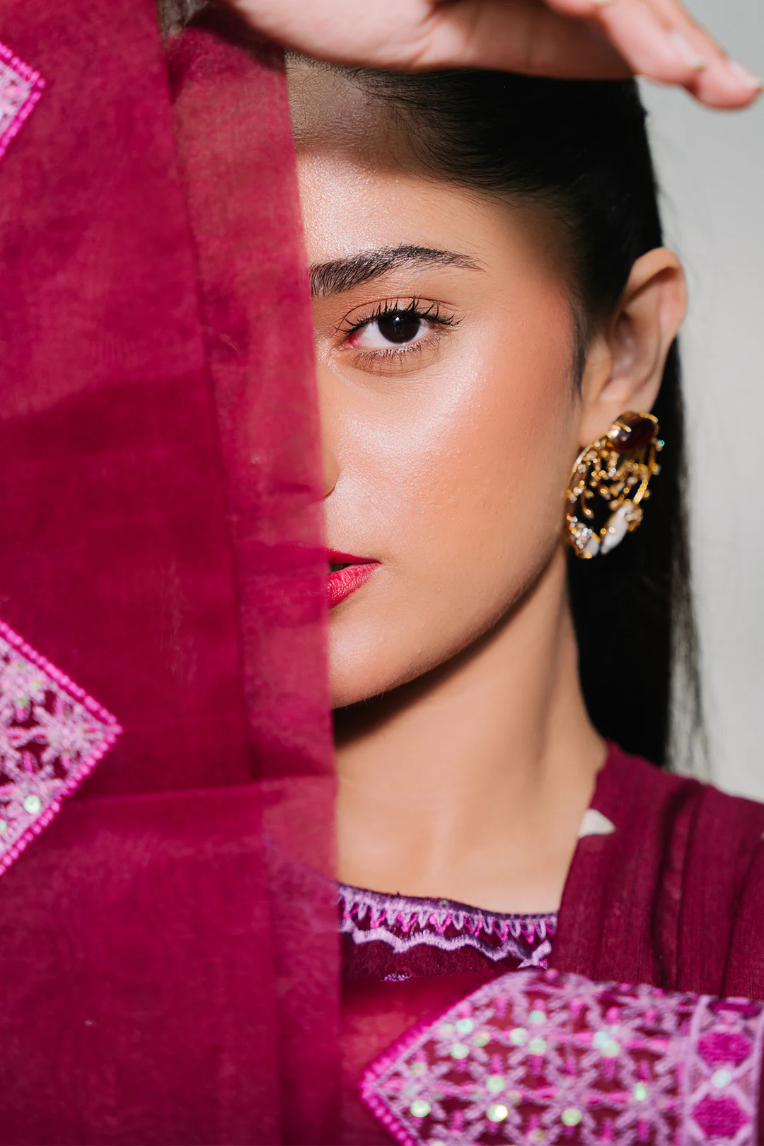 Embroidered Shirt Shalwar Dupatta - 0319 - Image 9