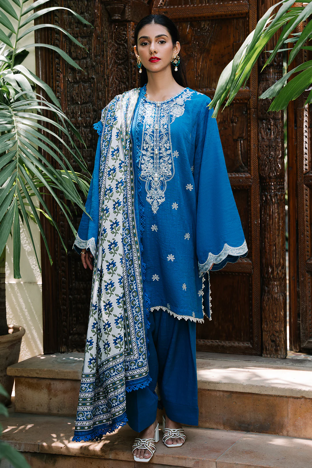 Embroidered Shirt Shalwar Dupatta - 0323 - Image 6