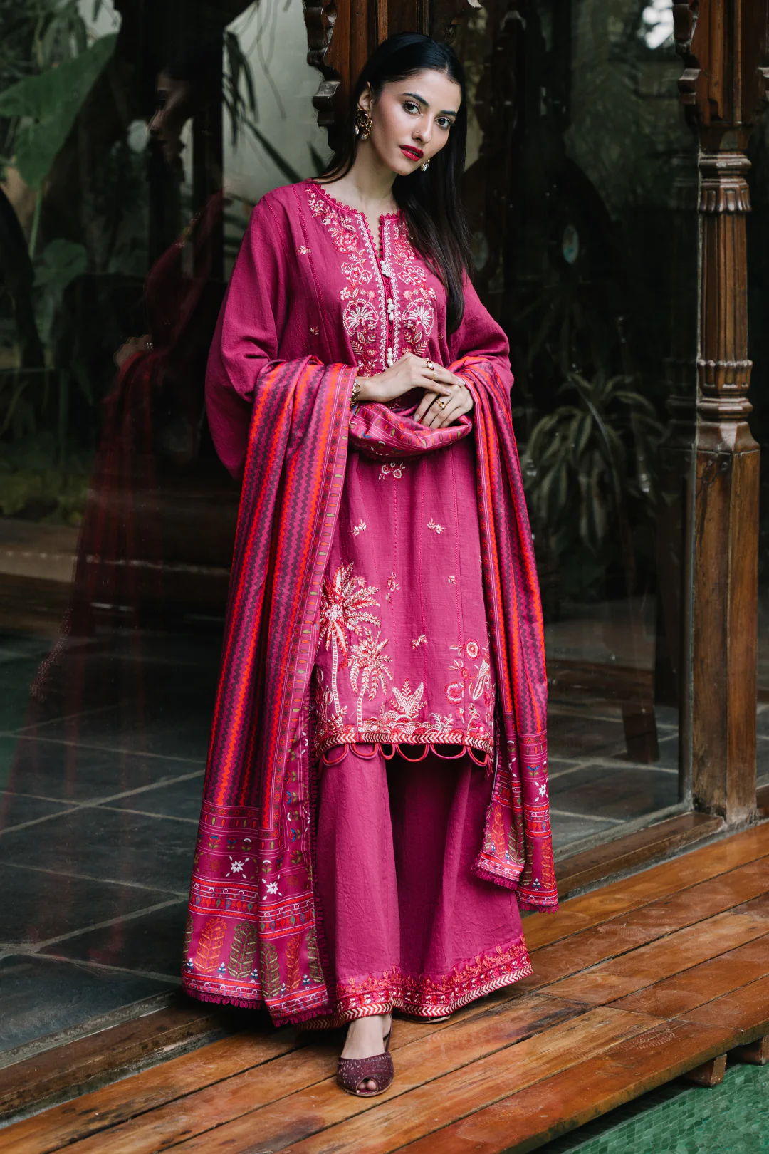 Embroidered Shirt Shalwar Dupatta - 0328 - Image 3