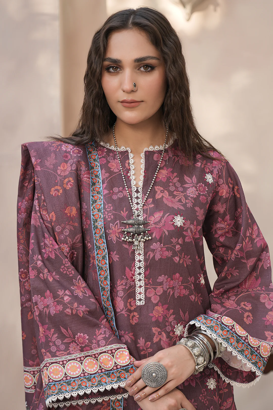 Embroidered Shirt Shalwar Dupatta - 0402 - Image 2