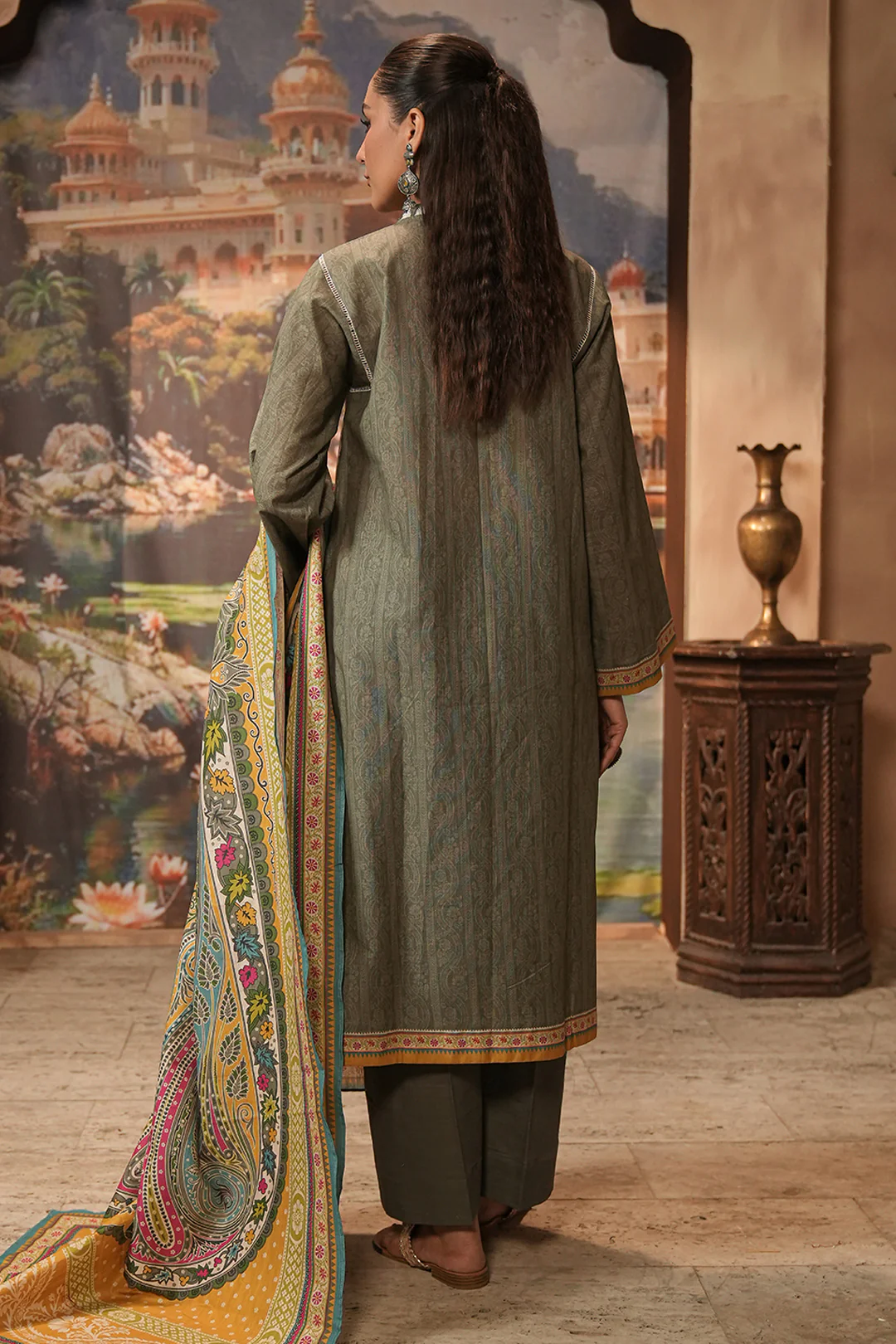 Embroidered Shirt Shalwar Dupatta - 0404 - Image 5