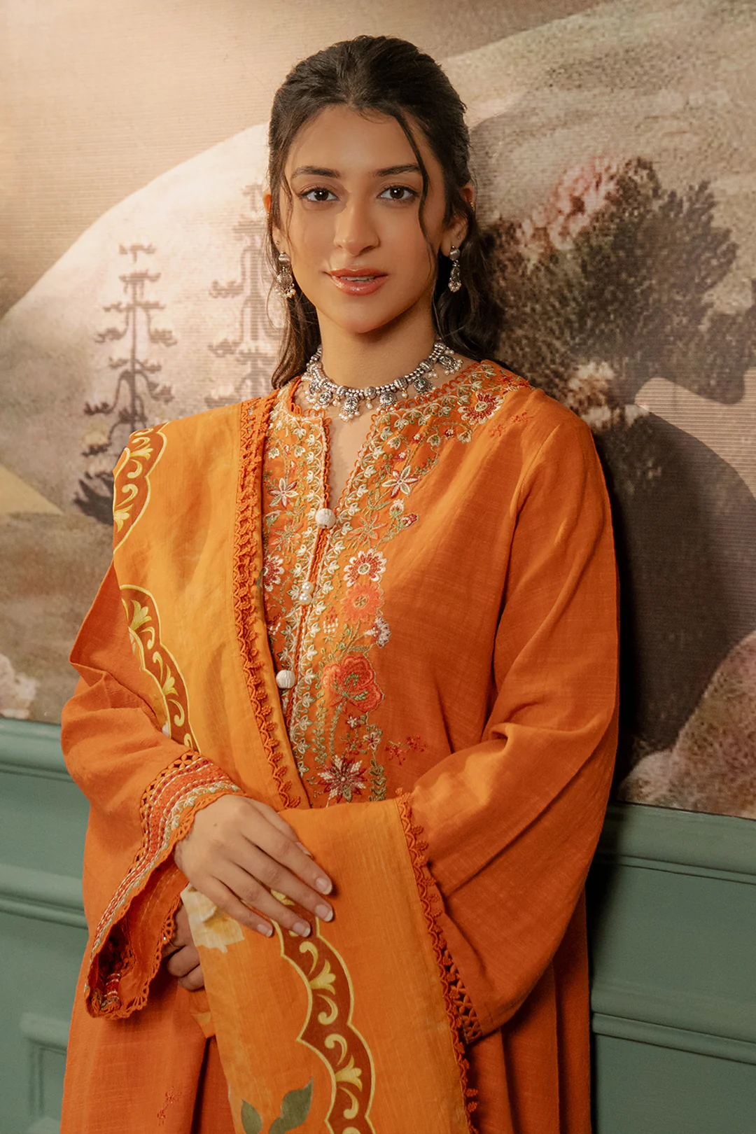 Embroidered Shirt Shalwar Dupatta - 0413 - Image 3
