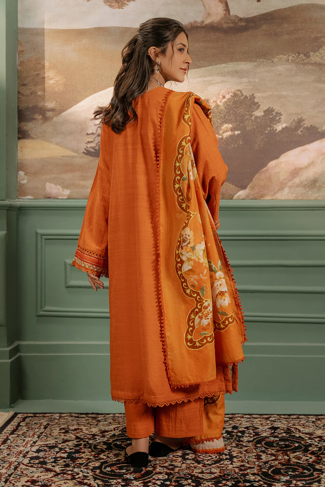Embroidered Shirt Shalwar Dupatta - 0413 - Image 5