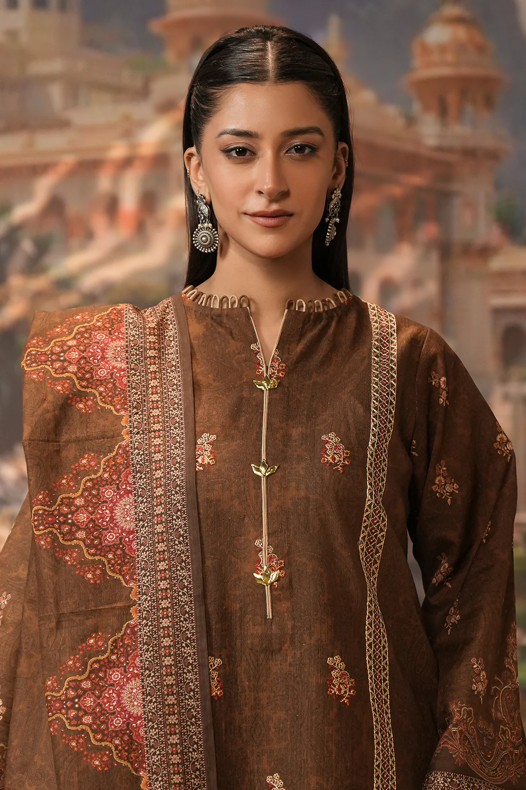 Embroidered Shirt Shalwar Dupatta - 0477 - Image 2