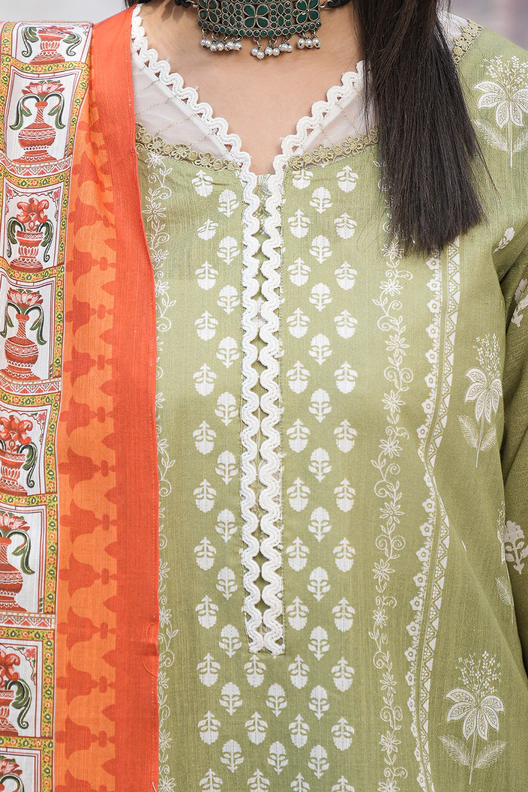 Embroidered Shirt Shalwar Dupatta - 0479 - Image 4