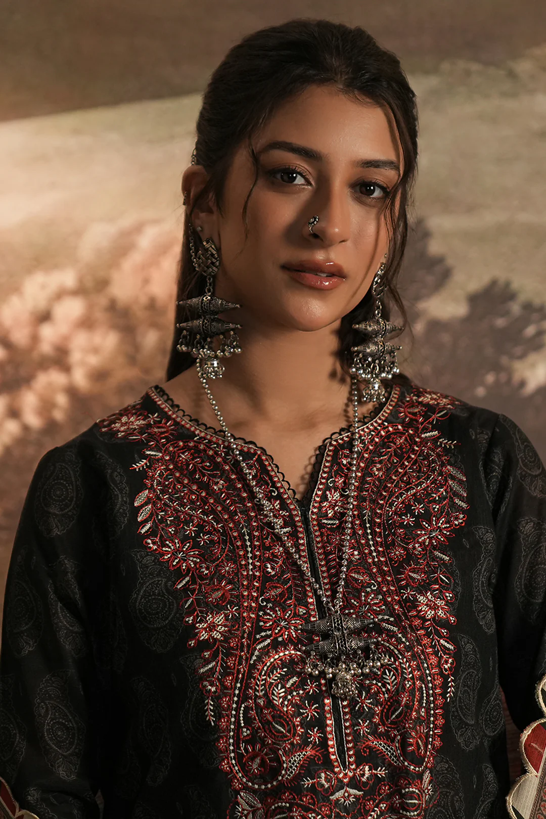 Embroidered Shirt Shalwar Dupatta - 0480 - Image 2