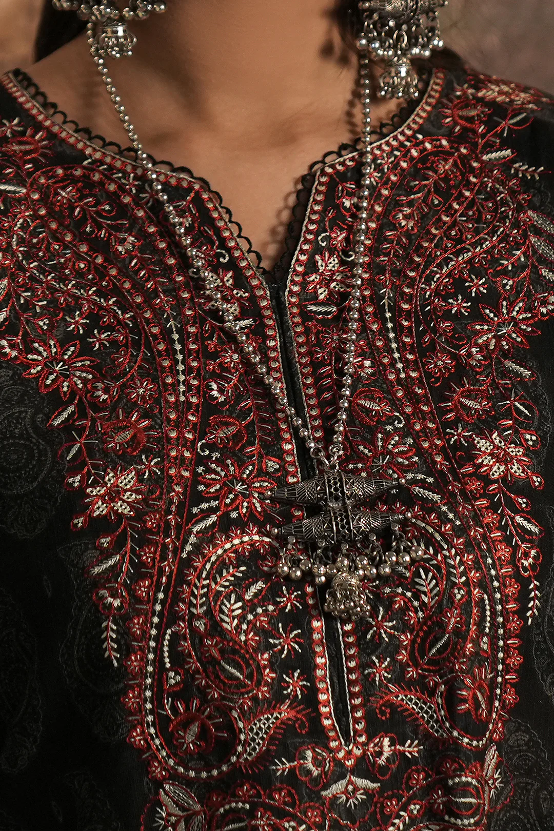 Embroidered Shirt Shalwar Dupatta - 0480 - Image 4