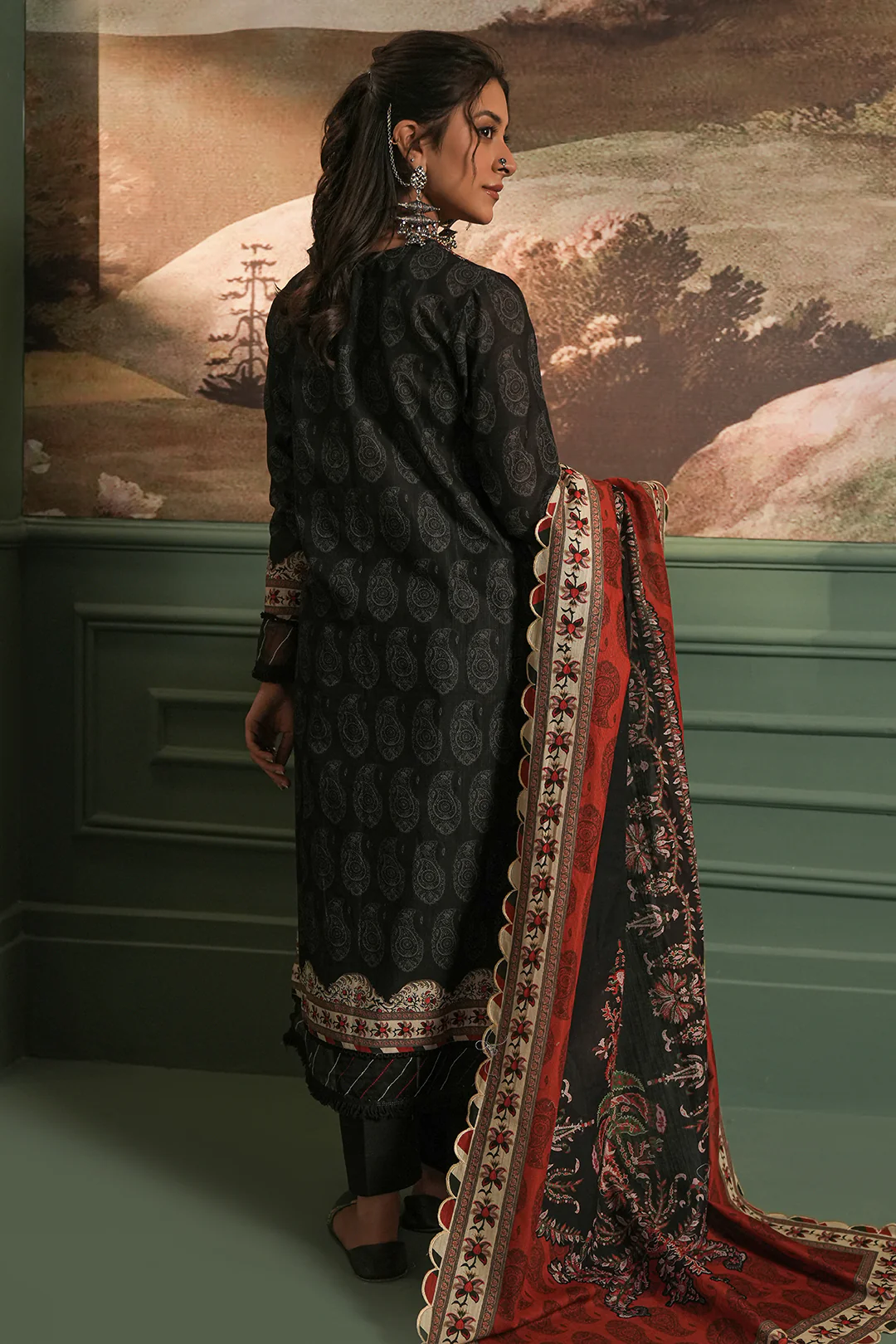 Embroidered Shirt Shalwar Dupatta - 0480 - Image 5